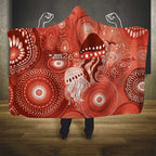 NAIDOC Deadly 50 Years Hooded Blanket Jellyfish Aboriginal Culture Inspired Red
