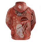 NAIDOC Deadly 50 Years Hoodie Jellyfish Aboriginal Culture Inspired Red