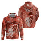 NAIDOC Deadly 50 Years Hoodie Jellyfish Aboriginal Culture Inspired Red