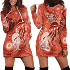 NAIDOC Deadly 50 Years Hoodie Dress Jellyfish Aboriginal Culture Inspired Red