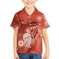 NAIDOC Deadly 50 Years Kid Hawaiian Shirt Jellyfish Aboriginal Culture Inspired Red