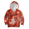 NAIDOC Deadly 50 Years Kid Hoodie Jellyfish Aboriginal Culture Inspired Red