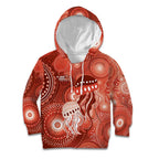 NAIDOC Deadly 50 Years Kid Hoodie Jellyfish Aboriginal Culture Inspired Red