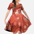 NAIDOC Deadly 50 Years Kid Short Sleeve Dress Jellyfish Aboriginal Culture Inspired Red