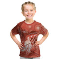 NAIDOC Deadly 50 Years Kid T Shirt Jellyfish Aboriginal Culture Inspired Red