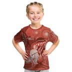 NAIDOC Deadly 50 Years Kid T Shirt Jellyfish Aboriginal Culture Inspired Red
