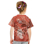 NAIDOC Deadly 50 Years Kid T Shirt Jellyfish Aboriginal Culture Inspired Red
