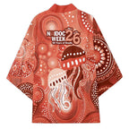 NAIDOC Deadly 50 Years Kimono Jellyfish Aboriginal Culture Inspired Red