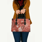 NAIDOC Deadly 50 Years Leather Bag Jellyfish Aboriginal Culture Inspired Red