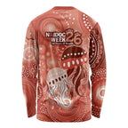NAIDOC Deadly 50 Years Long Sleeve Shirt Jellyfish Aboriginal Culture Inspired Red
