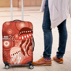 NAIDOC Deadly 50 Years Luggage Cover Jellyfish Aboriginal Culture Inspired Red