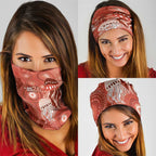 NAIDOC Deadly 50 Years Neck Gaiter Jellyfish Aboriginal Culture Inspired Red