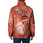 NAIDOC Deadly 50 Years Padded Jacket Jellyfish Aboriginal Culture Inspired Red