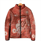 NAIDOC Deadly 50 Years Padded Jacket Jellyfish Aboriginal Culture Inspired Red