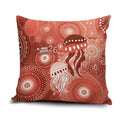 NAIDOC Deadly 50 Years Pillow Cover Jellyfish Aboriginal Culture Inspired Red