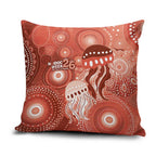 NAIDOC Deadly 50 Years Pillow Cover Jellyfish Aboriginal Culture Inspired Red