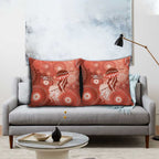 NAIDOC Deadly 50 Years Pillow Cover Jellyfish Aboriginal Culture Inspired Red