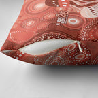 NAIDOC Deadly 50 Years Pillow Cover Jellyfish Aboriginal Culture Inspired Red