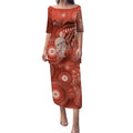 NAIDOC Deadly 50 Years Puletasi Jellyfish Aboriginal Culture Inspired Red