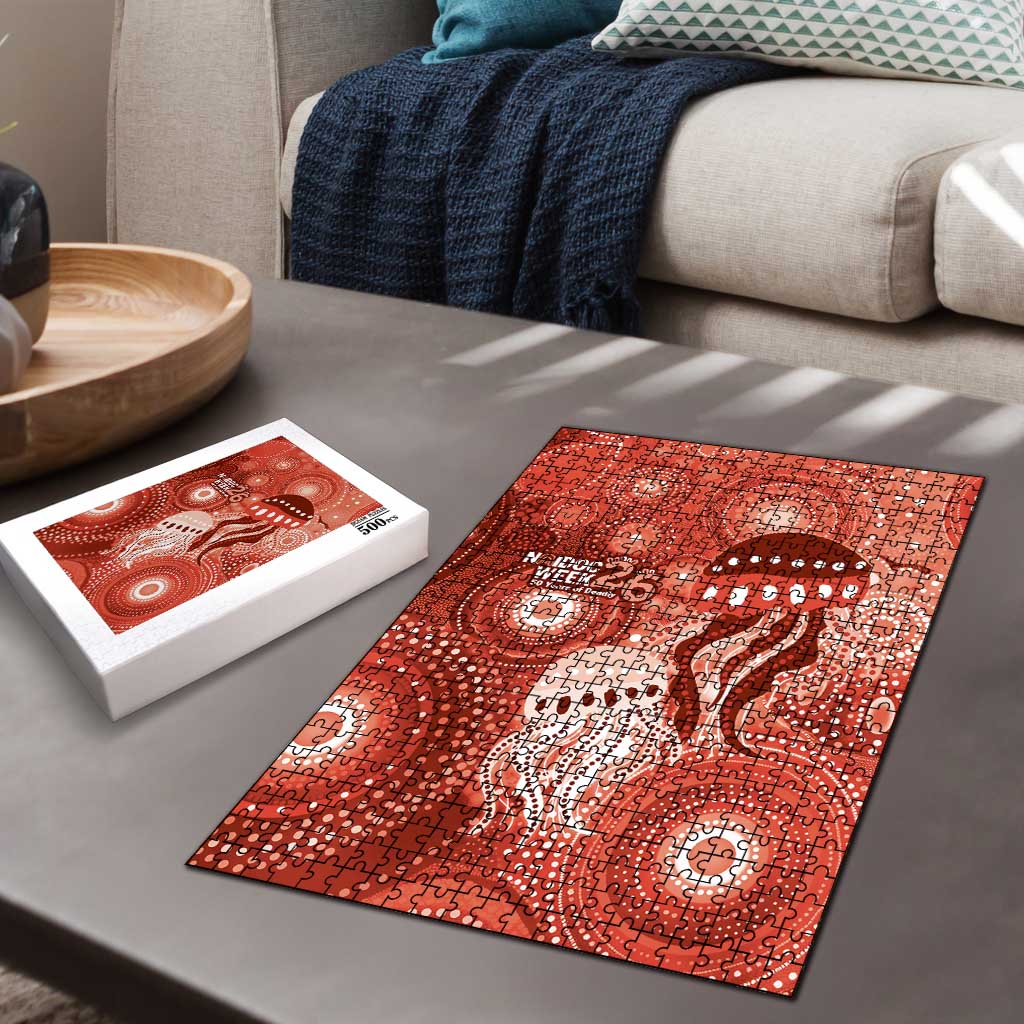 NAIDOC Deadly 50 Years Puzzle Jellyfish Aboriginal Culture Inspired Red