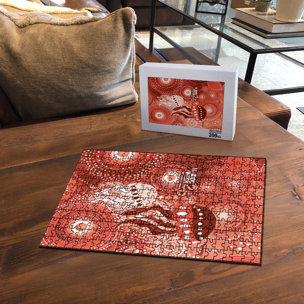 NAIDOC Deadly 50 Years Puzzle Jellyfish Aboriginal Culture Inspired Red