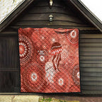 NAIDOC Deadly 50 Years Quilt Jellyfish Aboriginal Culture Inspired Red