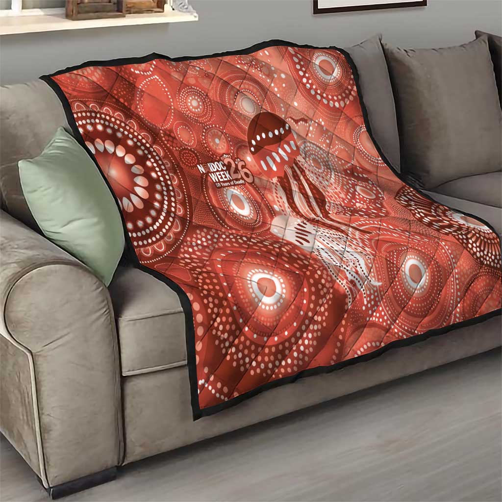 NAIDOC Deadly 50 Years Quilt Jellyfish Aboriginal Culture Inspired Red
