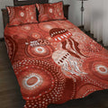 NAIDOC Deadly 50 Years Quilt Bed Set Jellyfish Aboriginal Culture Inspired Red