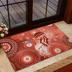 NAIDOC Deadly 50 Years Rubber Doormat Jellyfish Aboriginal Culture Inspired Red