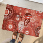 NAIDOC Deadly 50 Years Rubber Doormat Jellyfish Aboriginal Culture Inspired Red
