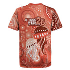 NAIDOC Deadly 50 Years Rugby Jersey Jellyfish Aboriginal Culture Inspired Red