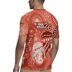 NAIDOC Deadly 50 Years Rugby Jersey Jellyfish Aboriginal Culture Inspired Red