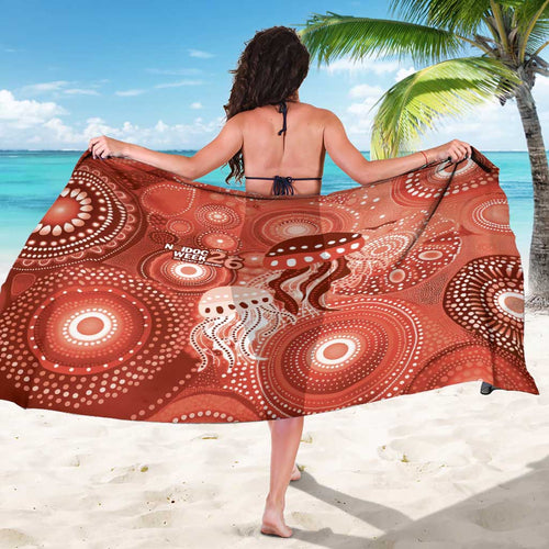 NAIDOC Deadly 50 Years Sarong Jellyfish Aboriginal Culture Inspired Red