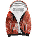 NAIDOC Deadly 50 Years Sherpa Hoodie Jellyfish Aboriginal Culture Inspired Red