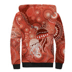 NAIDOC Deadly 50 Years Sherpa Hoodie Jellyfish Aboriginal Culture Inspired Red