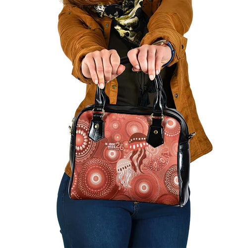 NAIDOC Deadly 50 Years Shoulder Handbag Jellyfish Aboriginal Culture Inspired Red