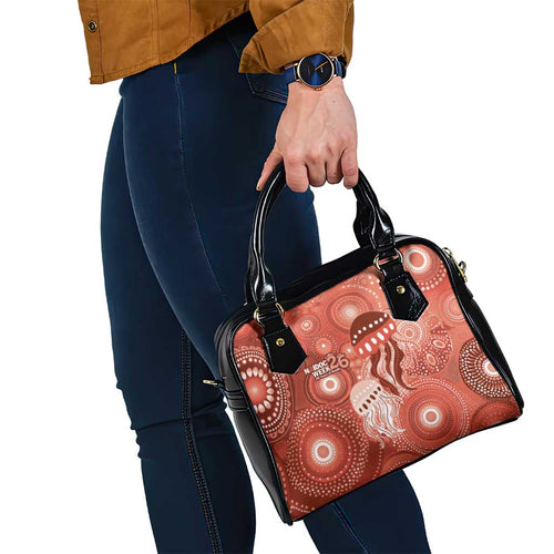 NAIDOC Deadly 50 Years Shoulder Handbag Jellyfish Aboriginal Culture Inspired Red