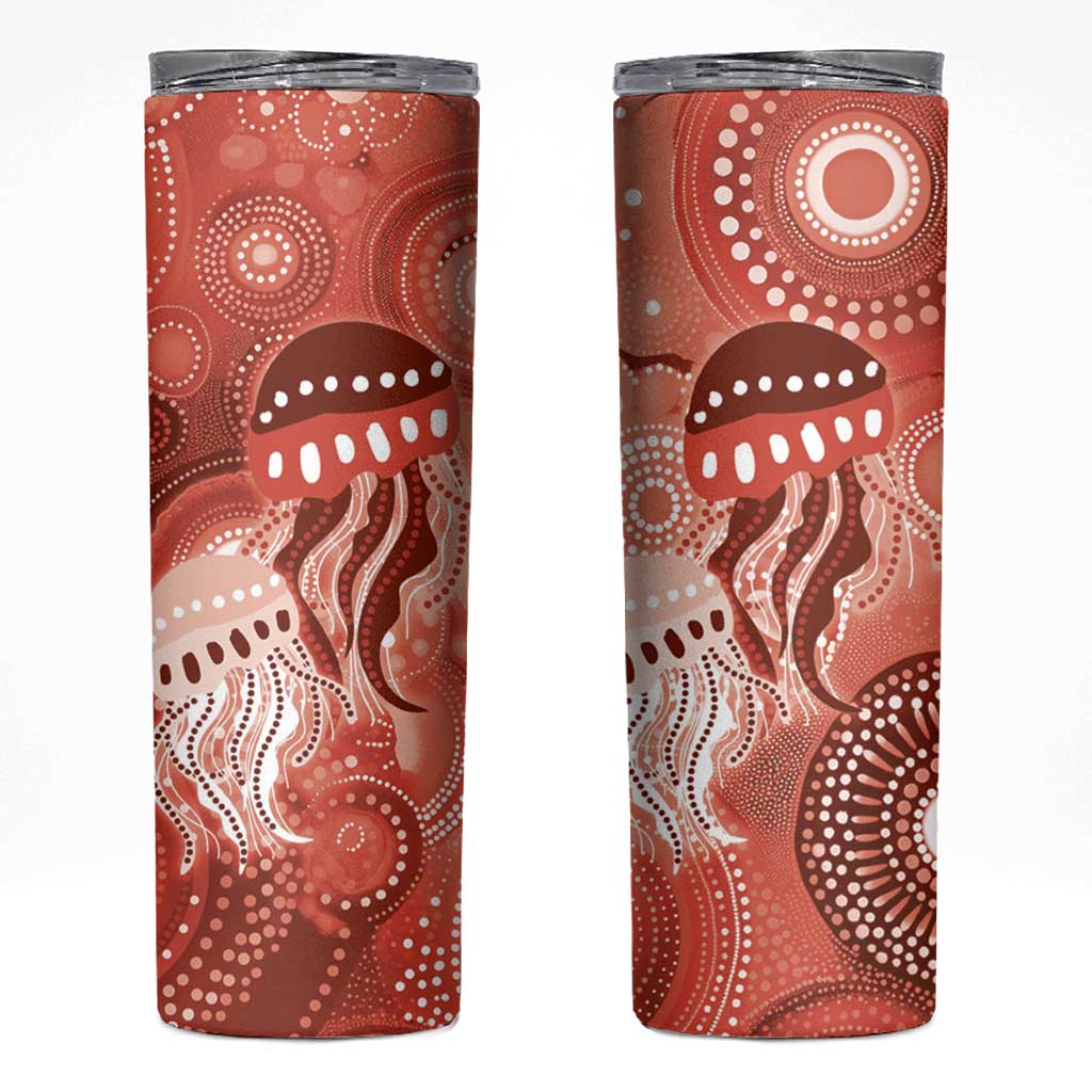 NAIDOC Deadly 50 Years Skinny Tumbler Jellyfish Aboriginal Culture Inspired Red