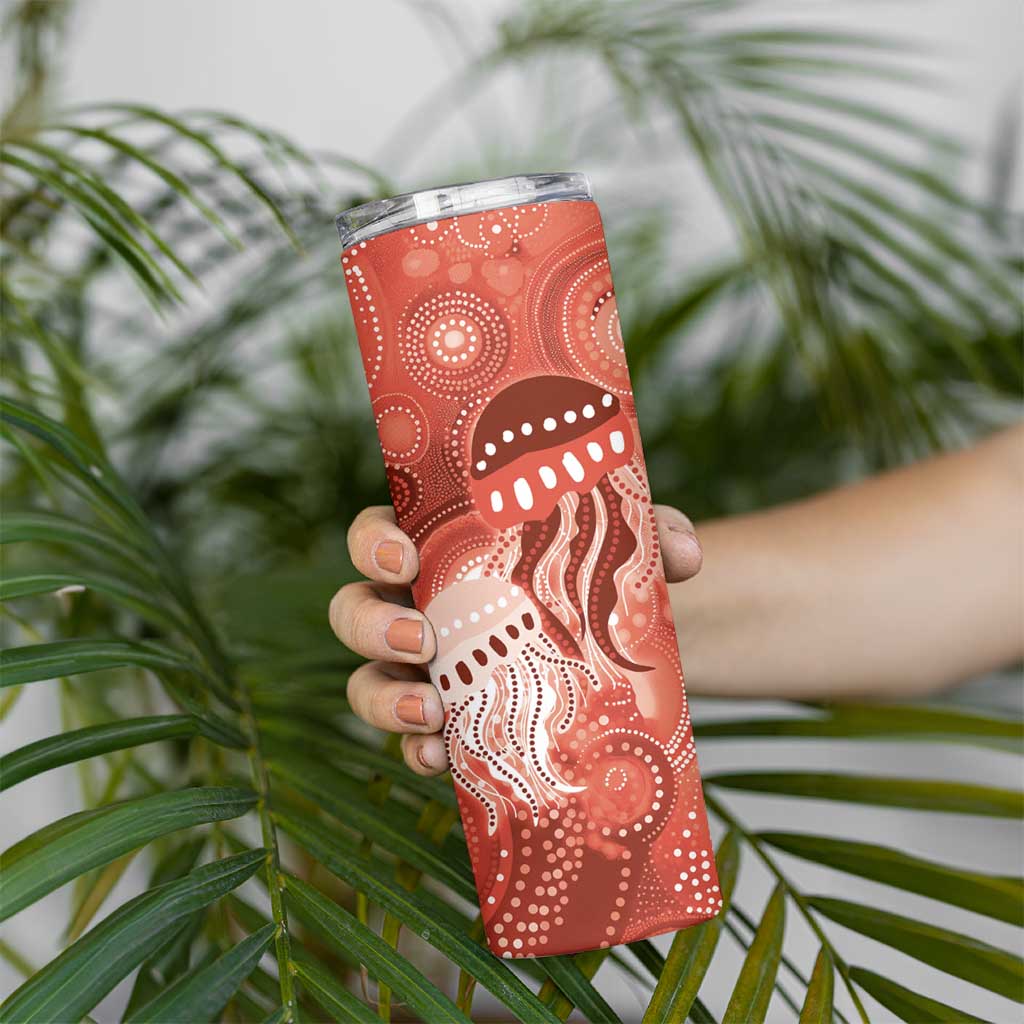 NAIDOC Deadly 50 Years Skinny Tumbler Jellyfish Aboriginal Culture Inspired Red
