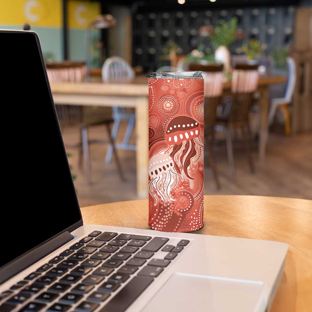 NAIDOC Deadly 50 Years Skinny Tumbler Jellyfish Aboriginal Culture Inspired Red
