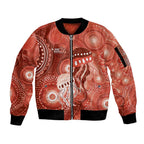 NAIDOC Deadly 50 Years Sleeve Zip Bomber Jacket Jellyfish Aboriginal Culture Inspired Red