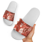 NAIDOC Deadly 50 Years Slide Sandals Jellyfish Aboriginal Culture Inspired Red