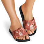 NAIDOC Deadly 50 Years Slide Sandals Jellyfish Aboriginal Culture Inspired Red