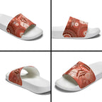 NAIDOC Deadly 50 Years Slide Sandals Jellyfish Aboriginal Culture Inspired Red