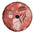 NAIDOC Deadly 50 Years Spare Tire Cover Jellyfish Aboriginal Culture Inspired Red