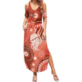 NAIDOC Deadly 50 Years Summer Maxi Dress Jellyfish Aboriginal Culture Inspired Red