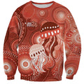 NAIDOC Deadly 50 Years Sweatshirt Jellyfish Aboriginal Culture Inspired Red