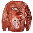 NAIDOC Deadly 50 Years Sweatshirt Jellyfish Aboriginal Culture Inspired Red