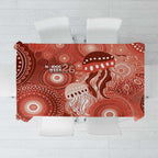 NAIDOC Deadly 50 Years Tablecloth Jellyfish Aboriginal Culture Inspired Red