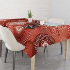NAIDOC Deadly 50 Years Tablecloth Jellyfish Aboriginal Culture Inspired Red